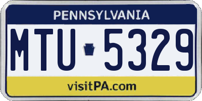 PA license plate MTU5329