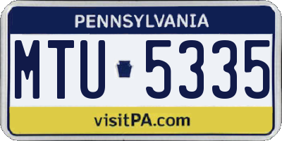 PA license plate MTU5335