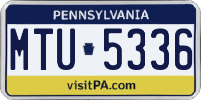 PA license plate MTU5336