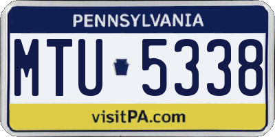 PA license plate MTU5338