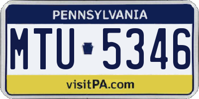 PA license plate MTU5346