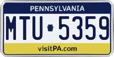 PA license plate MTU5359