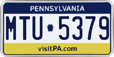 PA license plate MTU5379