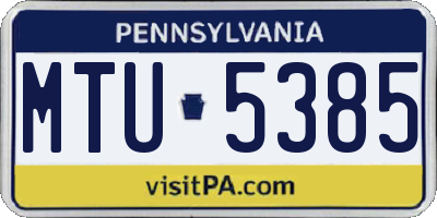 PA license plate MTU5385