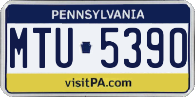 PA license plate MTU5390