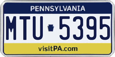 PA license plate MTU5395