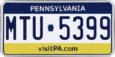 PA license plate MTU5399