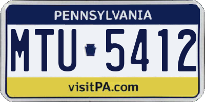 PA license plate MTU5412