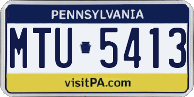 PA license plate MTU5413