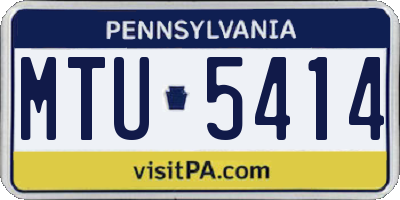 PA license plate MTU5414