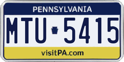 PA license plate MTU5415