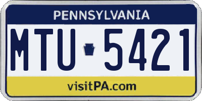 PA license plate MTU5421