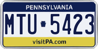 PA license plate MTU5423
