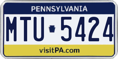 PA license plate MTU5424