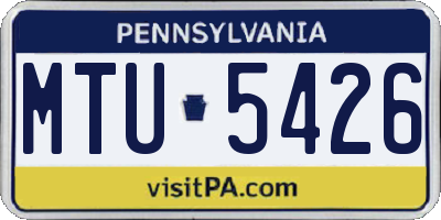 PA license plate MTU5426