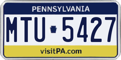 PA license plate MTU5427