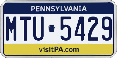 PA license plate MTU5429