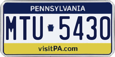 PA license plate MTU5430