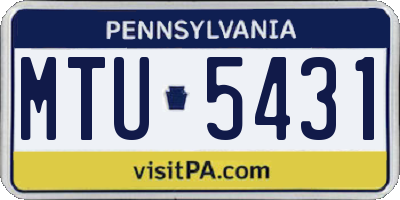 PA license plate MTU5431