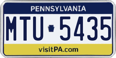 PA license plate MTU5435