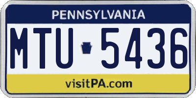 PA license plate MTU5436