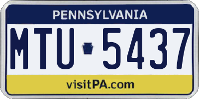 PA license plate MTU5437