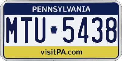 PA license plate MTU5438