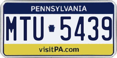 PA license plate MTU5439