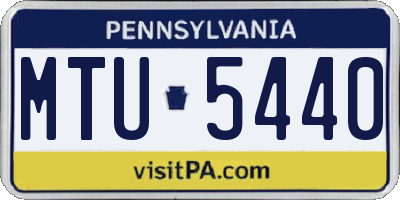 PA license plate MTU5440