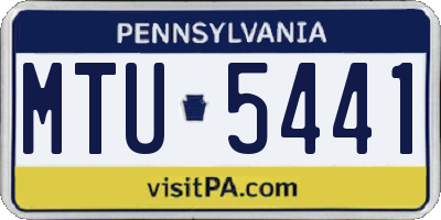 PA license plate MTU5441