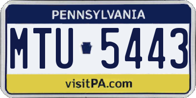 PA license plate MTU5443