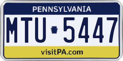 PA license plate MTU5447