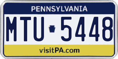 PA license plate MTU5448