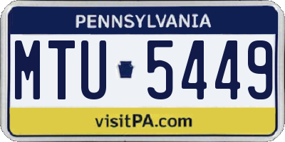 PA license plate MTU5449