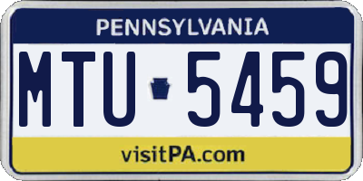 PA license plate MTU5459
