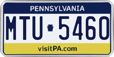 PA license plate MTU5460