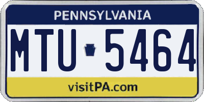 PA license plate MTU5464