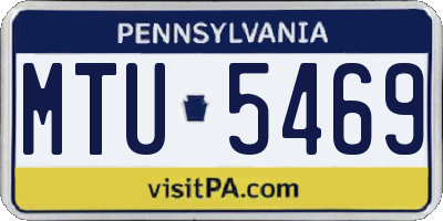 PA license plate MTU5469