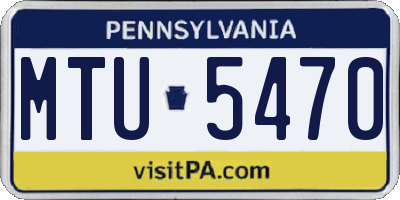 PA license plate MTU5470
