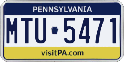 PA license plate MTU5471