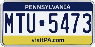 PA license plate MTU5473
