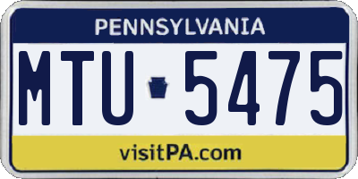 PA license plate MTU5475