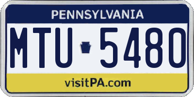 PA license plate MTU5480