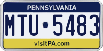 PA license plate MTU5483