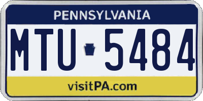 PA license plate MTU5484