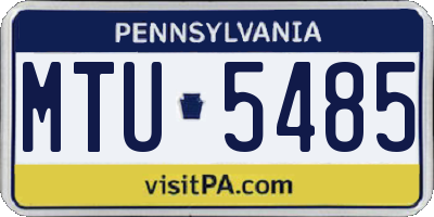 PA license plate MTU5485