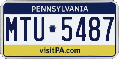 PA license plate MTU5487