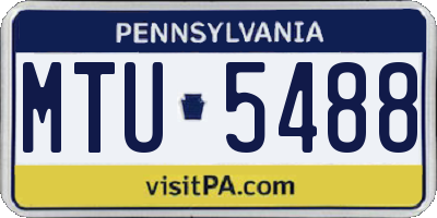 PA license plate MTU5488