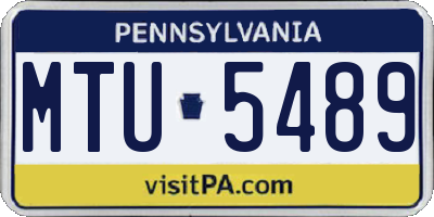 PA license plate MTU5489