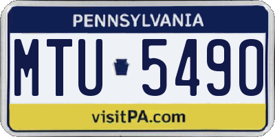 PA license plate MTU5490